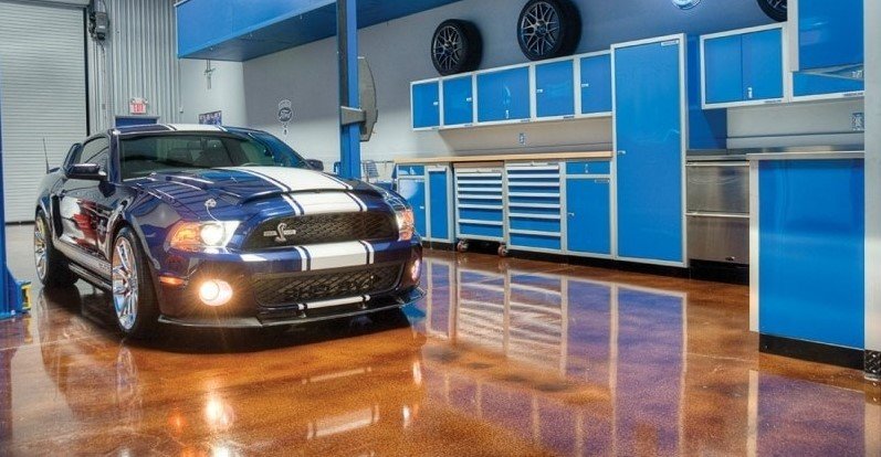 Sport car epoxy garage